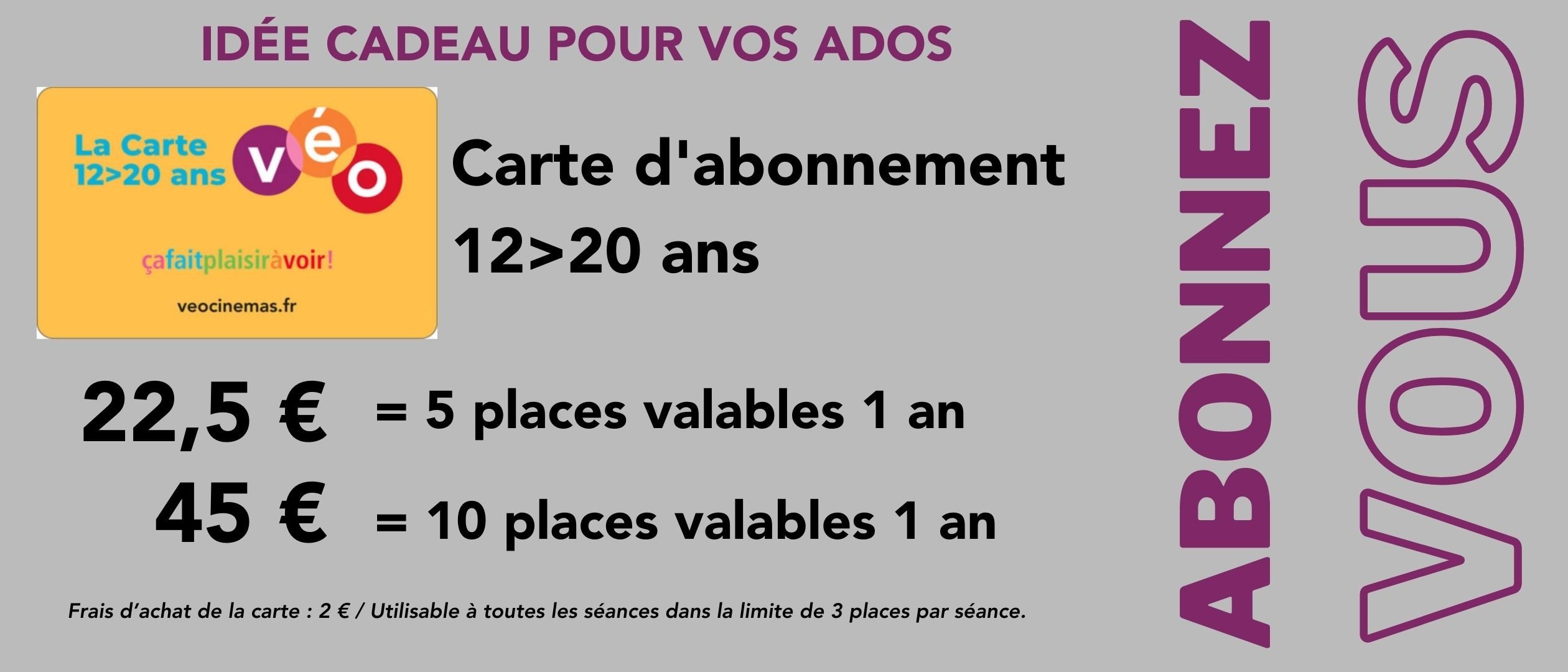 Carte abonnement 12-20 ans