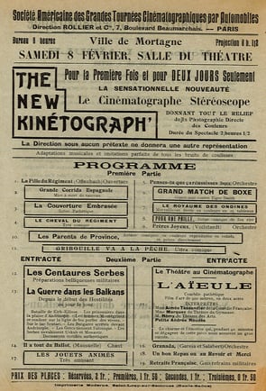 programme cinéma 1909