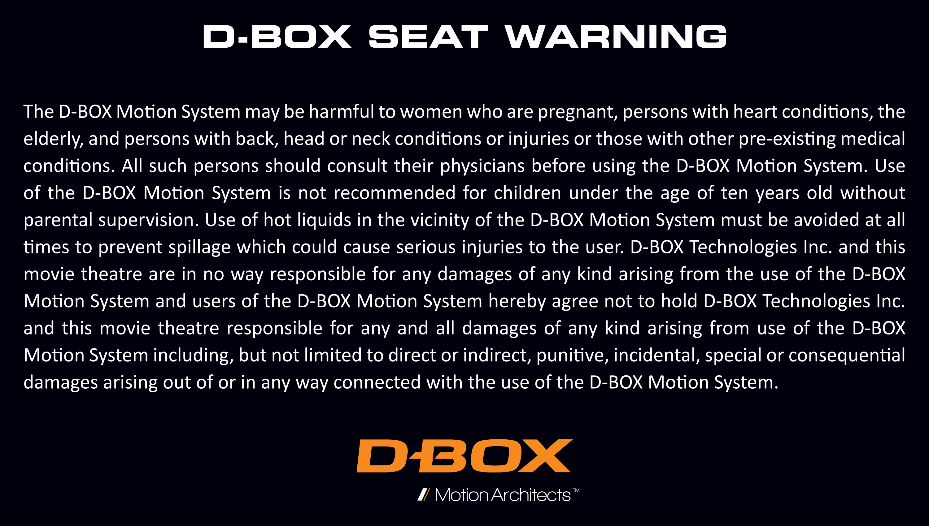 D-Box Seat Warning