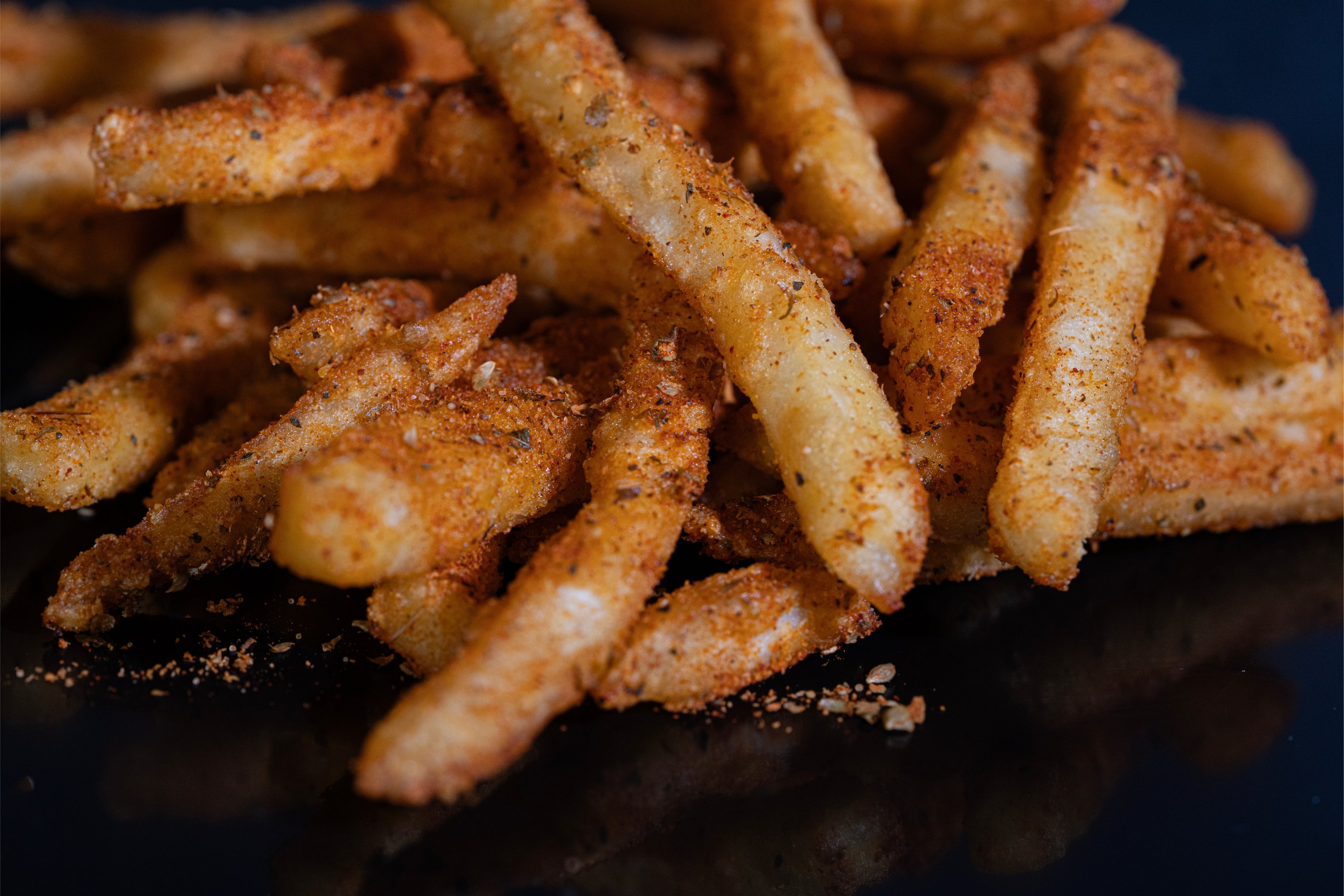 close up of cajun dusted fries