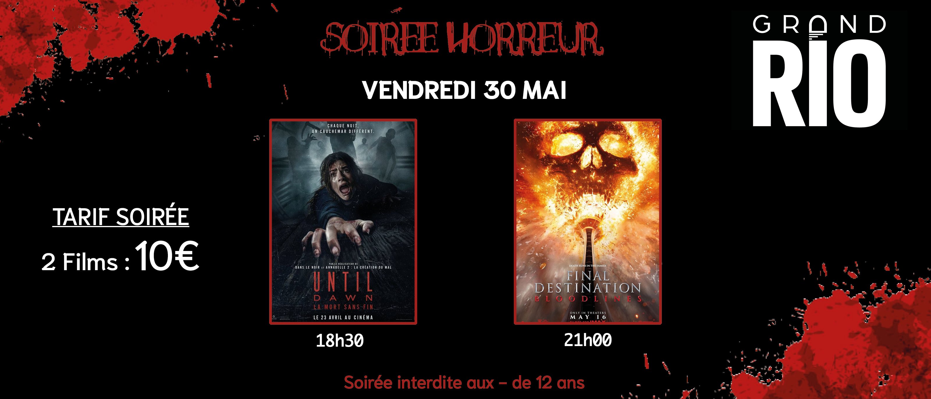 SOIRÉE HORREUR - Until Dawn : la mort sans fin & Destination finale bloodlines