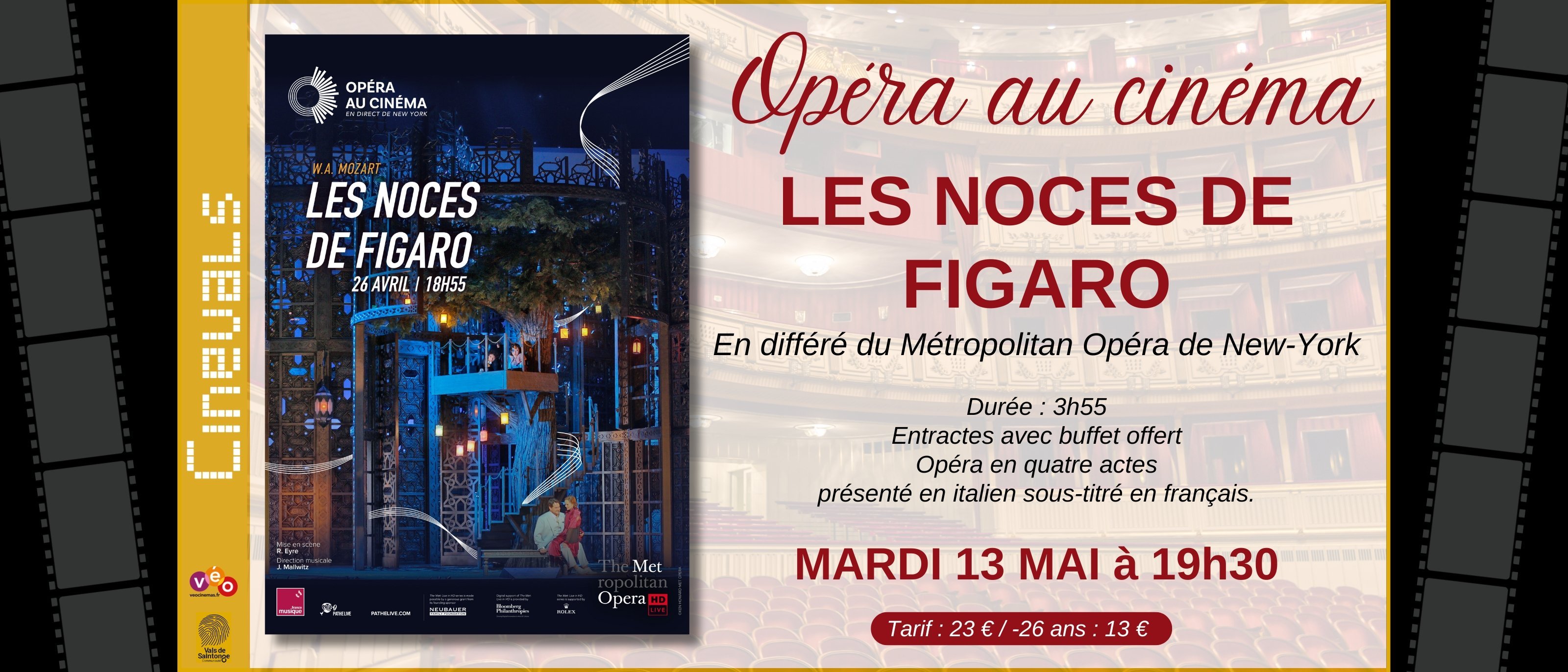 OPERA AU CINEMA : LES NOCES DE FIGARO