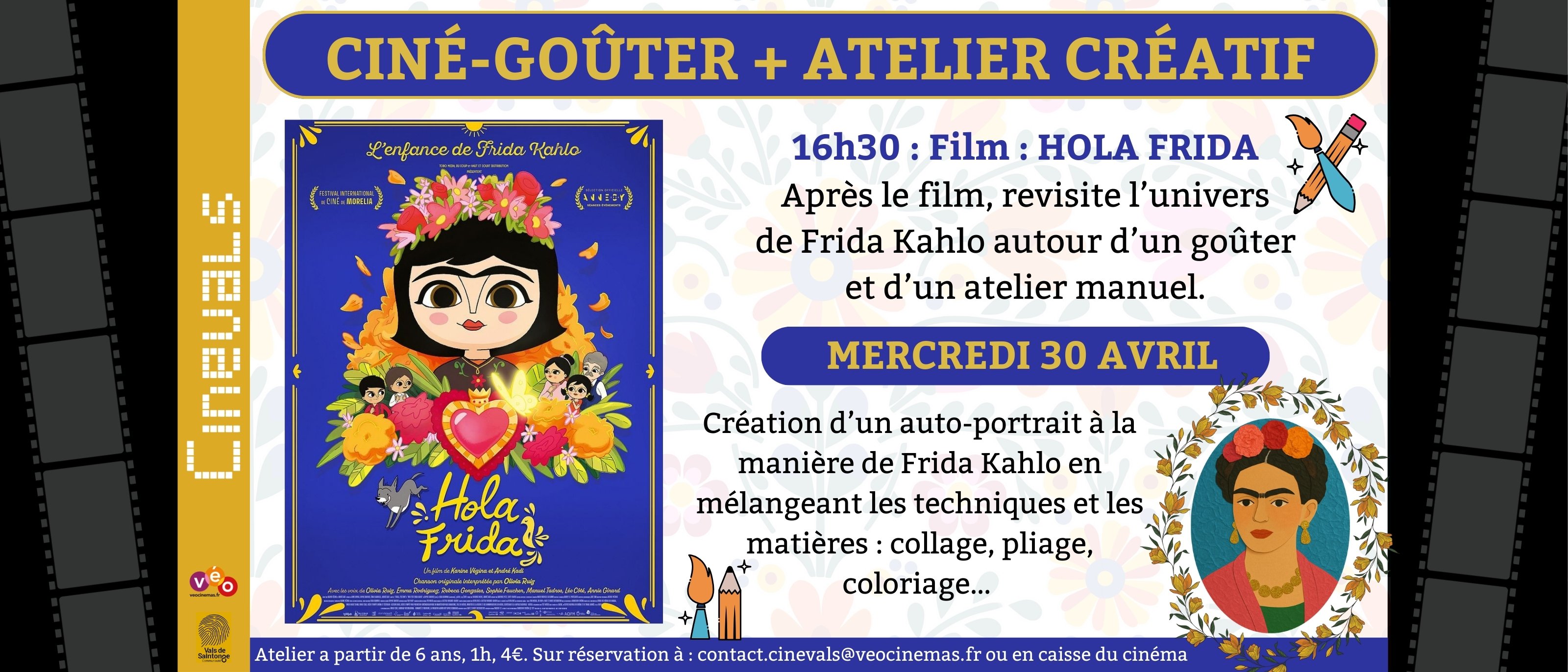CINE-GOÛTER + ATELIER CREATIF : HOLA FRIDA