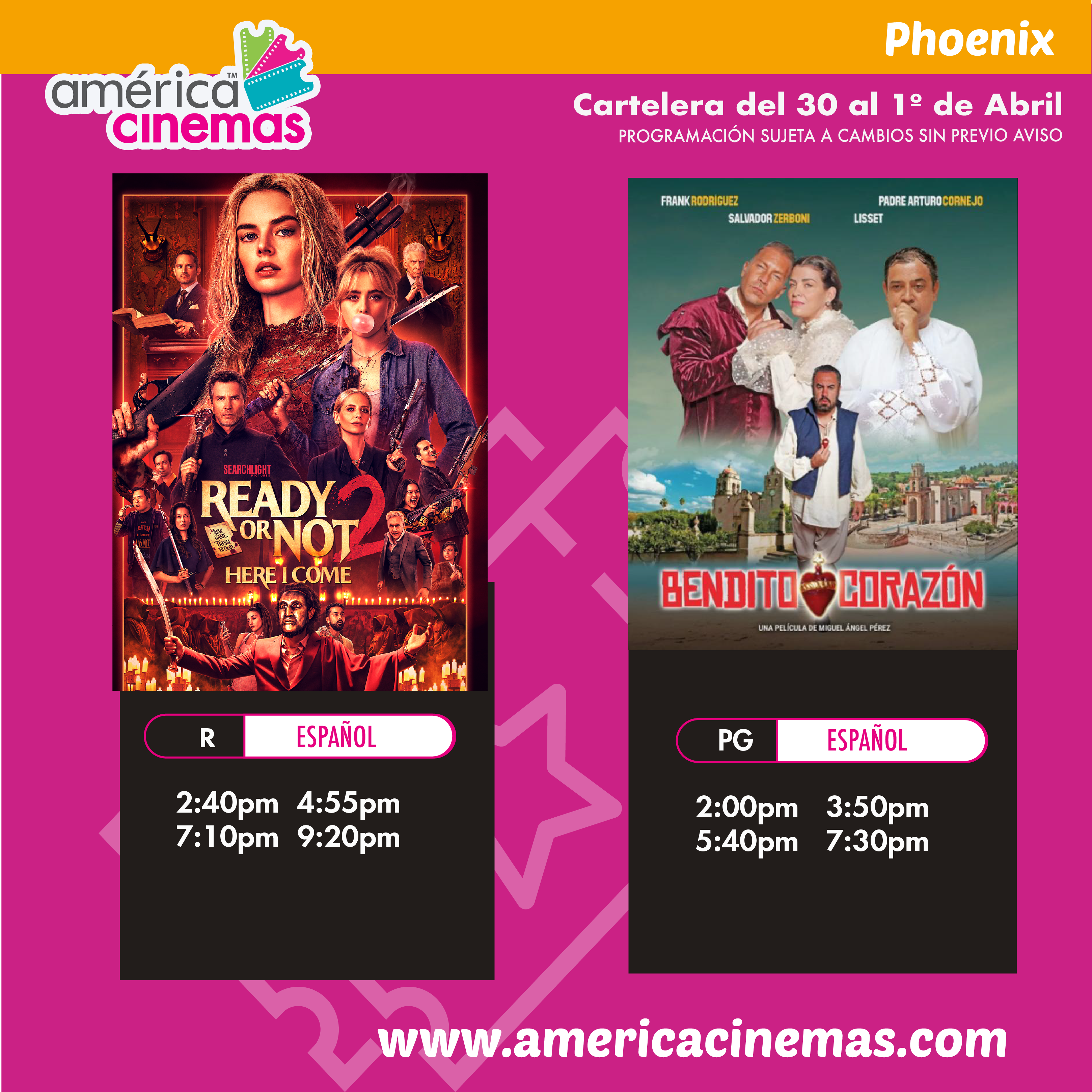 Phoenix Movie Schedule