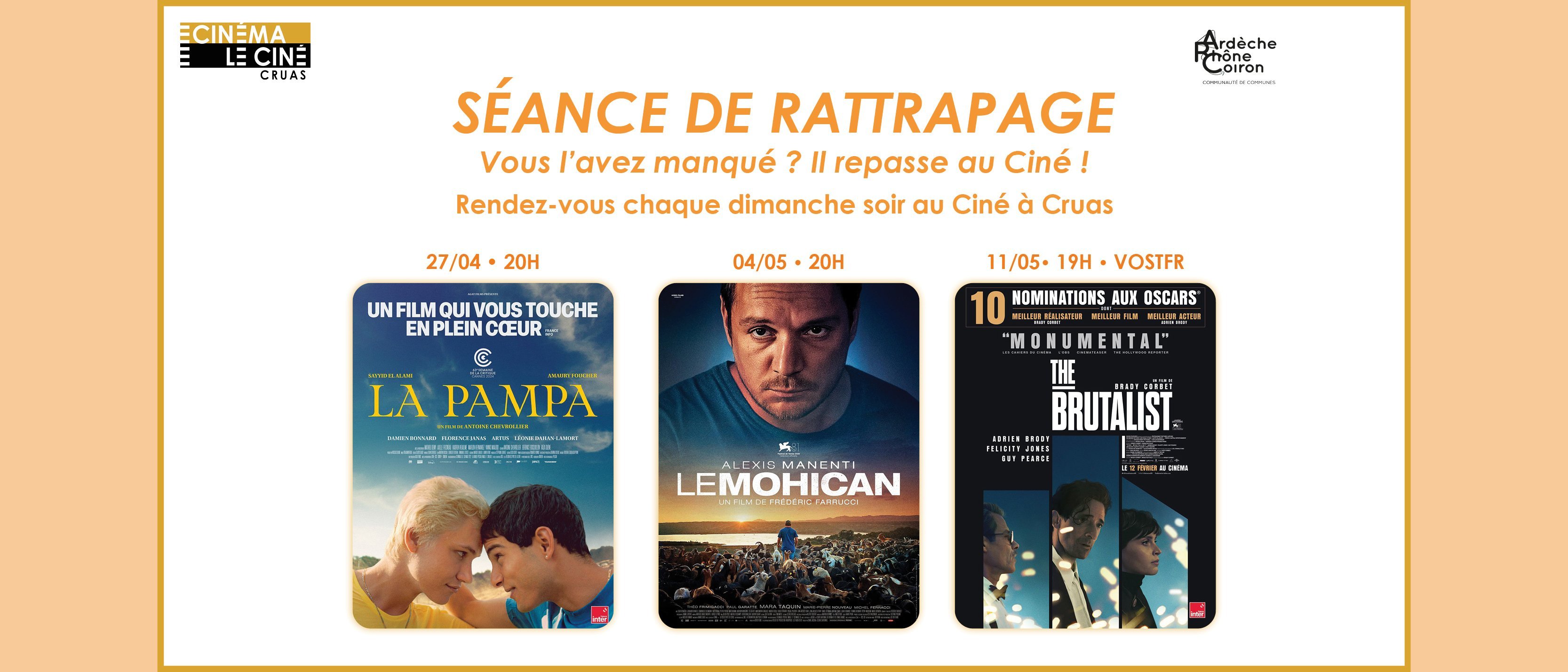 Séances de rattrapage au Ciné !