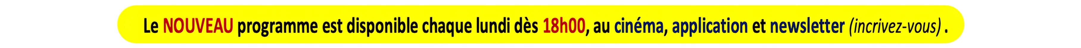  nouveau programme chaque lundi