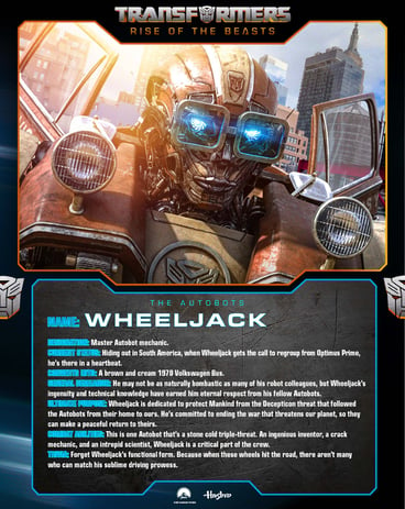 Wheeljack Character Card
