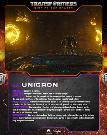 Unicron Character Card