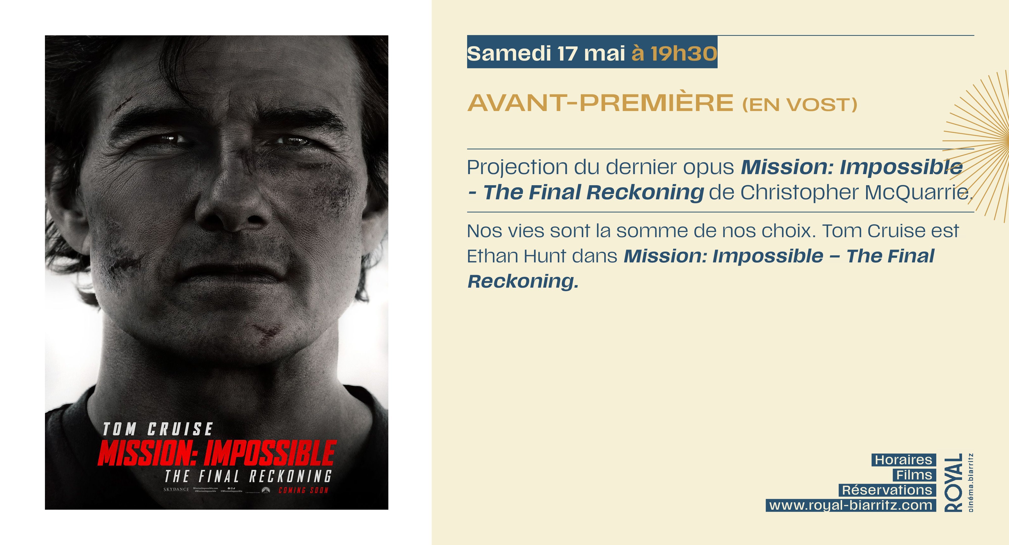 Mission : Impossible – The Final Reckoning de Christopher McQuarrie. En VOST. 