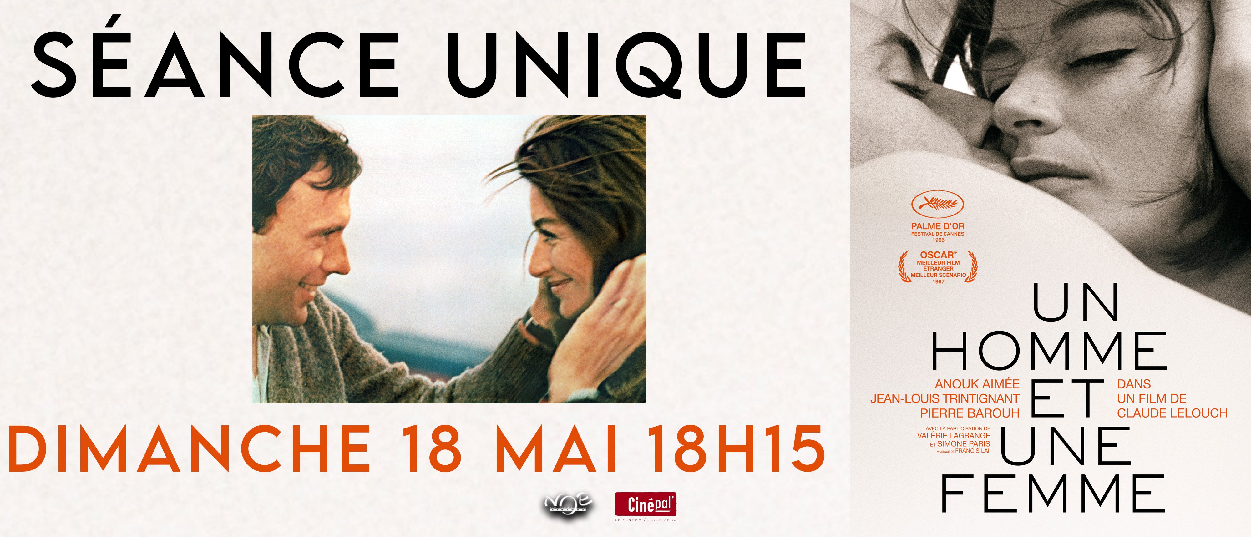 Séance unique : UN HOMME ET UNE FEMME