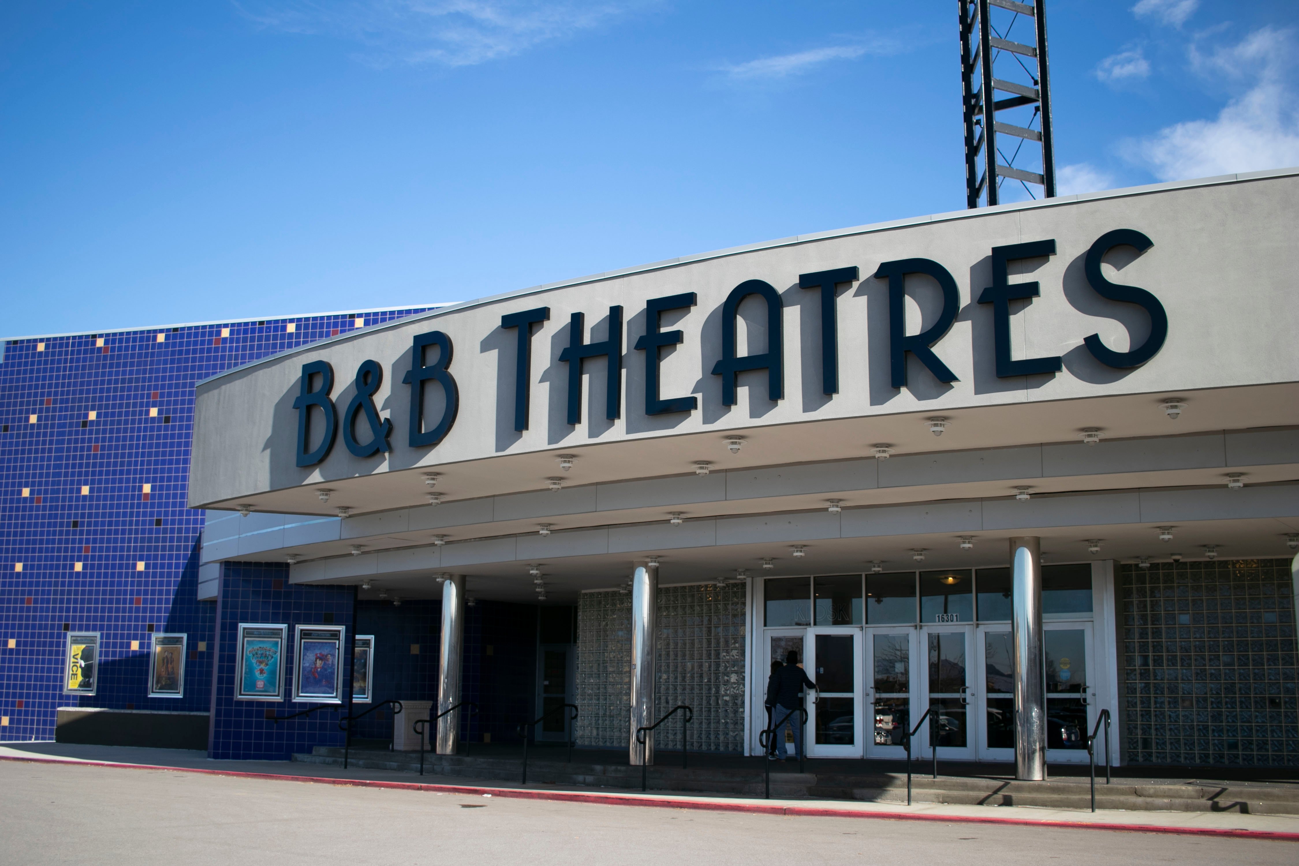 exterior of building with large letters that say: B&B THEATRES