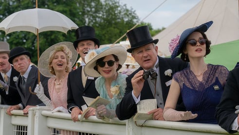 The cast of Downton Abbey at a polo match