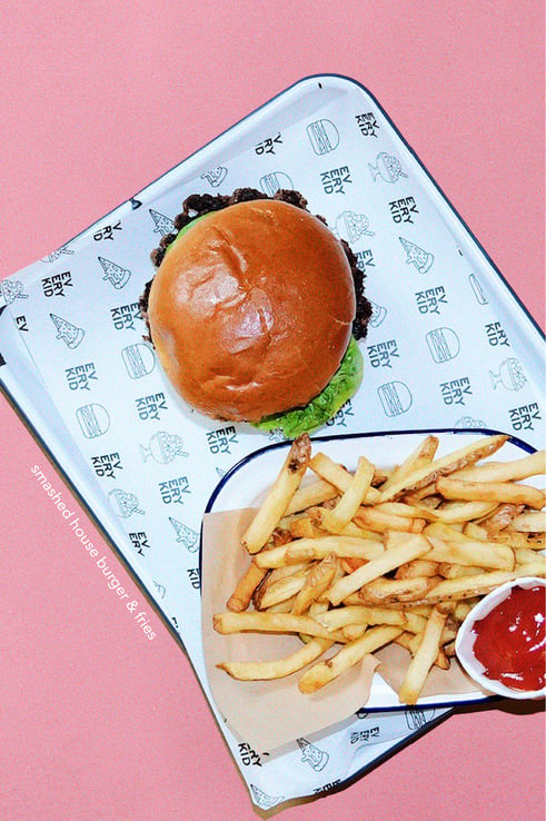 Smashed Burger and Fries