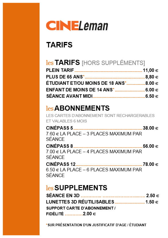 Tarif :