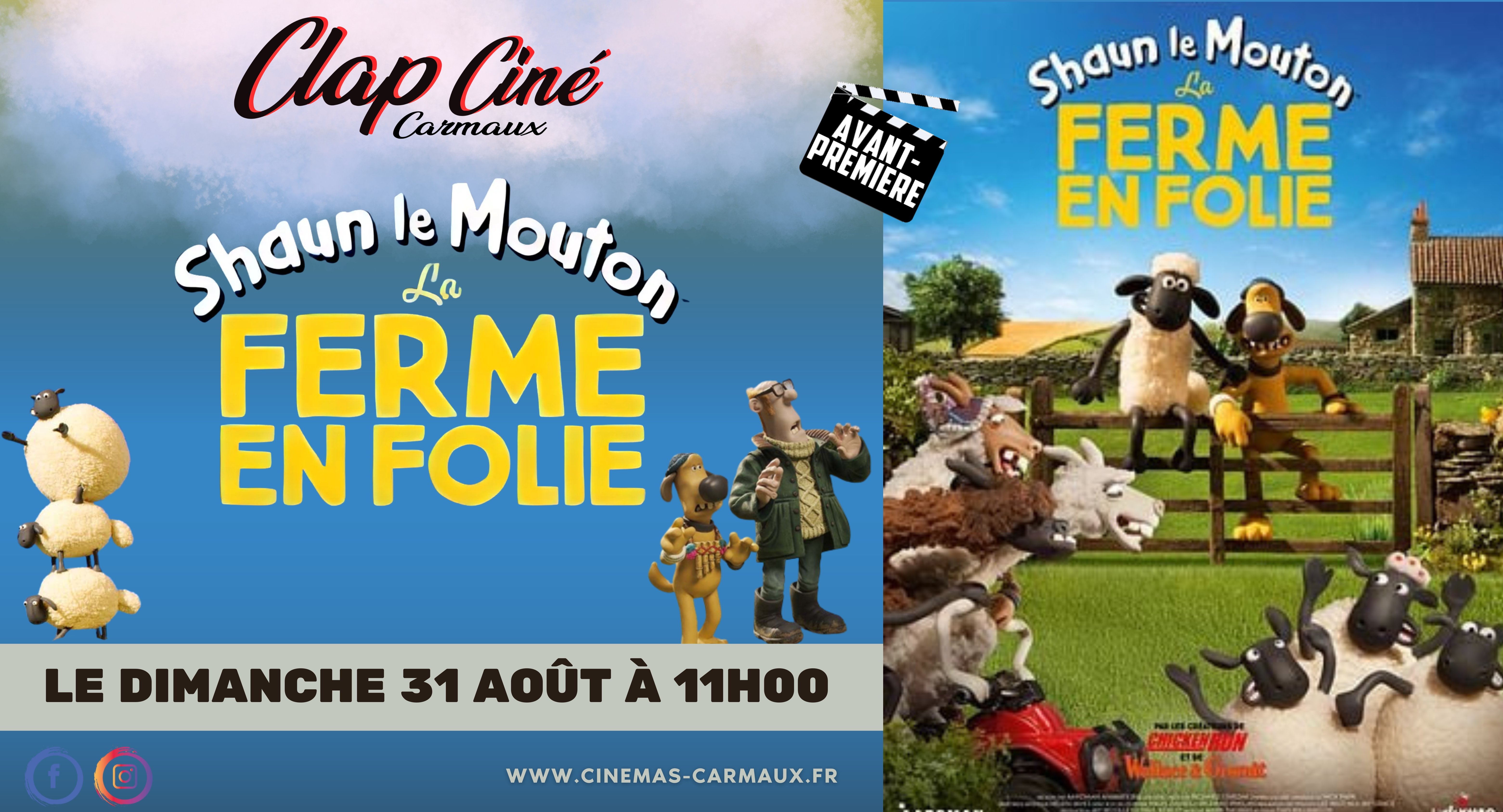 📣AVANT-PREMIÈRE "SHAUN LE MOUTON : LA FERME EN FOLIE" 📣