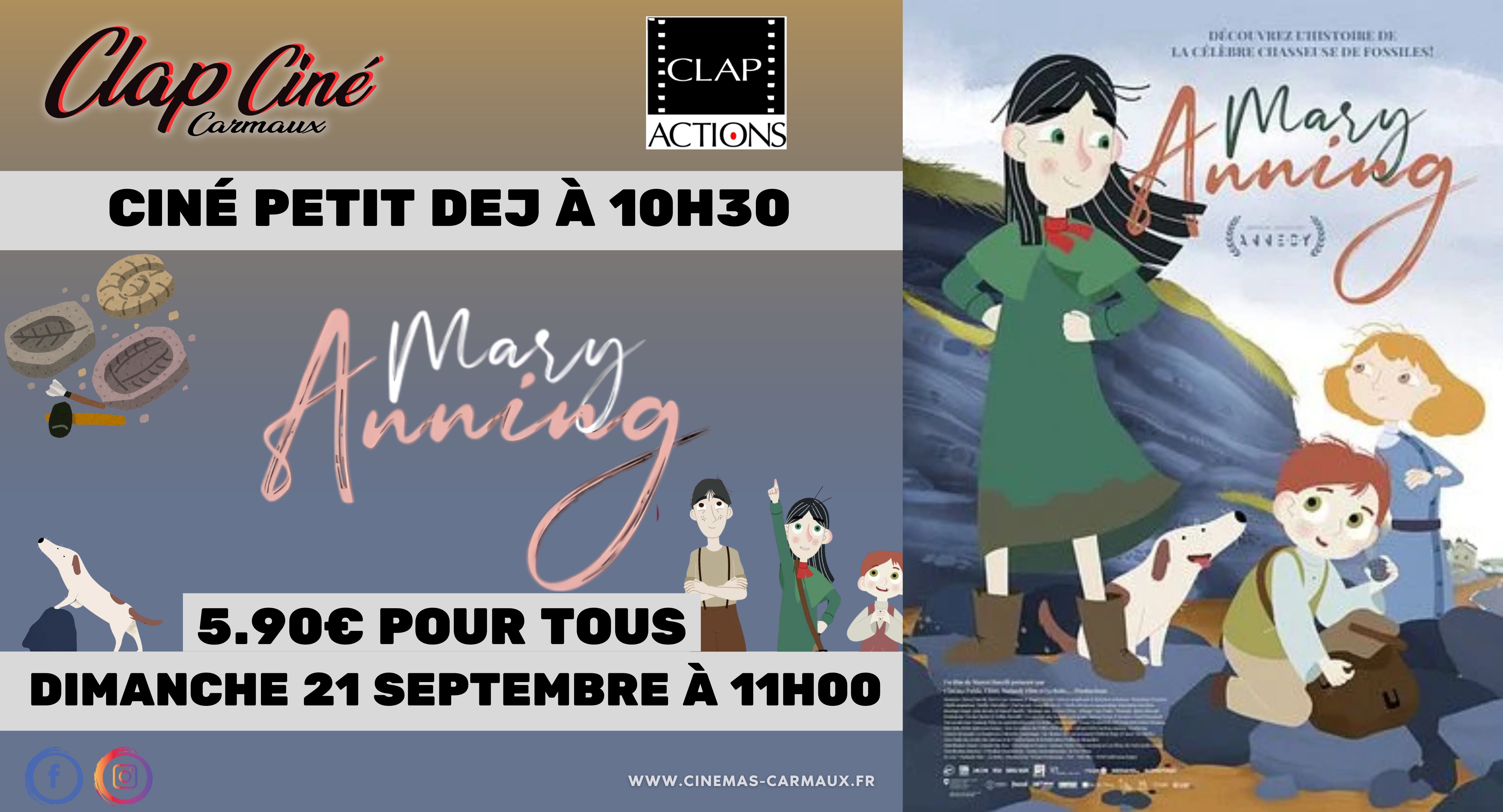 🥐 CINÉ PETIT DÉJ "MARY ANNING" avec CLAP ACTIONS ! 🦕✨