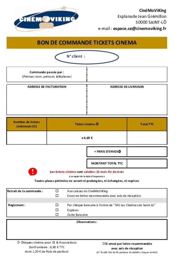 BON DE COMMANDE CHEQUES-CINEMA A TELECHARGER