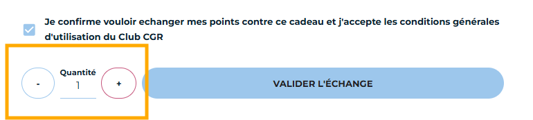 Quantité lors d'un échange de point 