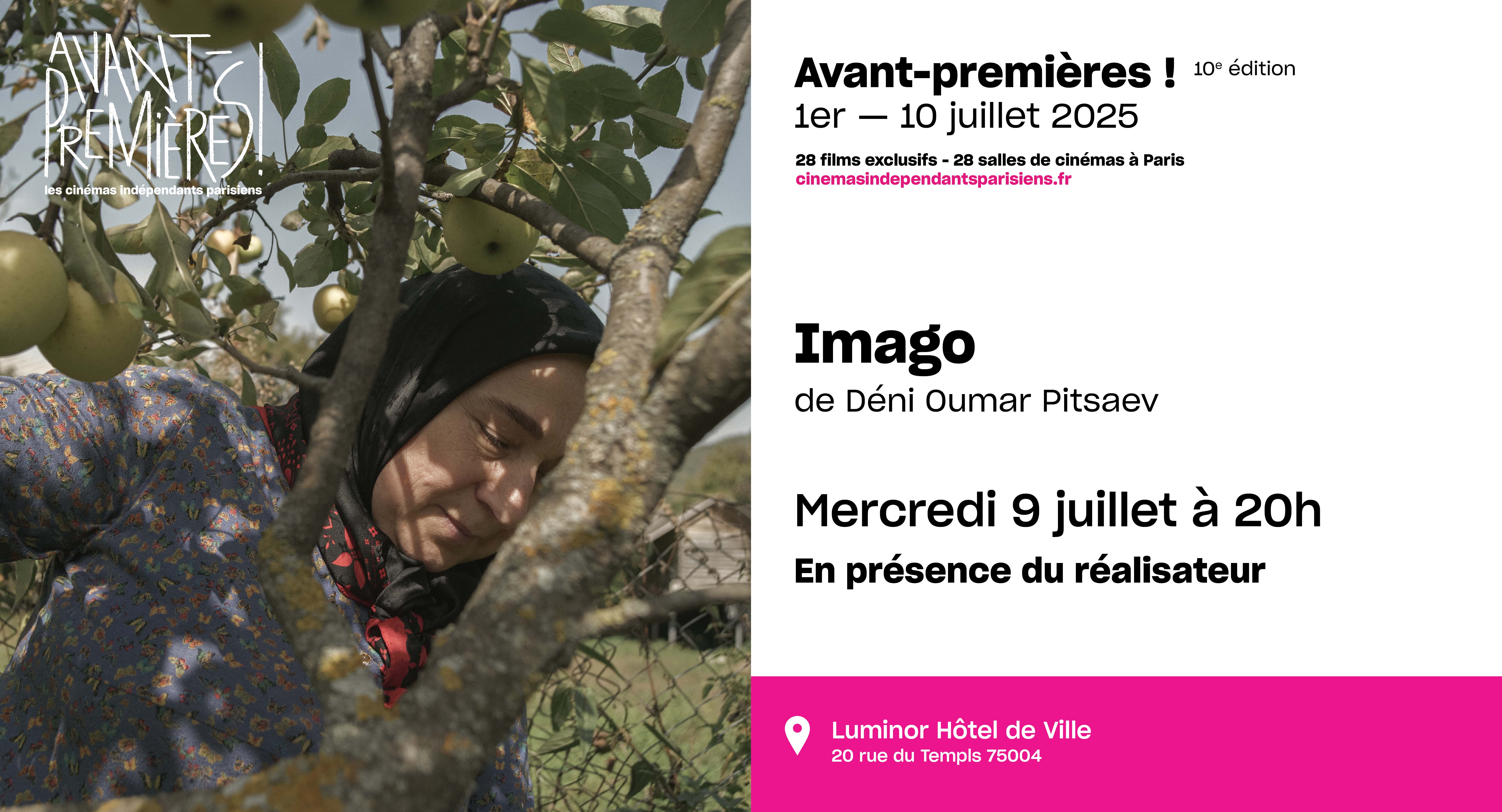 Mer 9 juillet : Festival Avant-premières, IMAGO de Déni Oumar Pitsaev, en sa présence