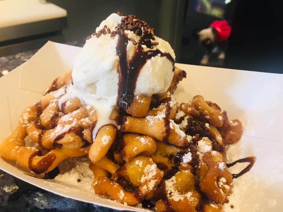 Funnel Cake with Ice Cream