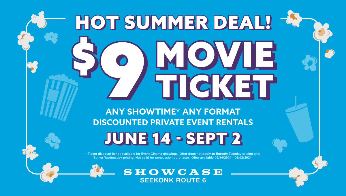 Discounted movie tickets at Showcase Cinemas Seekonk Route 6 Showcase